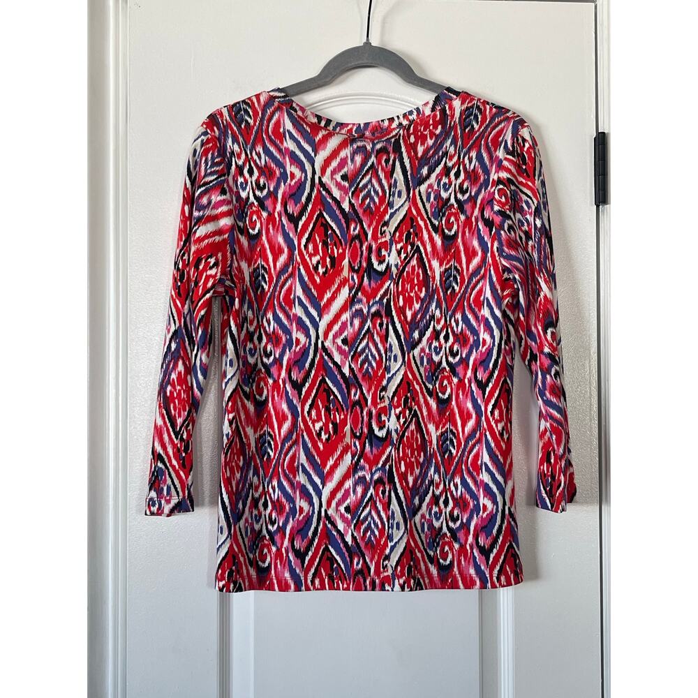 Rafaella Button Down Sweater 3/4 Sleeves Size Medium - Picture 2 of 6